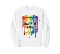 L'Amore Vince Ogni Giorno Arcobaleno Acquerello Orgoglio Design Felpa