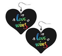 L'amore vince Pride Gay Pride Lesbiche Lgbt Orecchini in pelle per le donne Ciondola l'orecchino Ciondolo a forma di cuore con gancio Regali per ragazza adulta