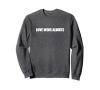 L'Amore Vince Sempre Felpa, Unisex per Adulti, Grigio Scuro, S