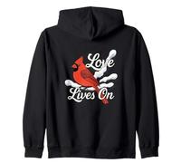 L'Amore Vive su Cardinal Bird Entusiast Felpa con Cappuccio