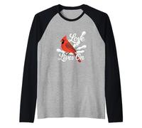 L'Amore Vive su Cardinal Bird Entusiast Maglia con Maniche Raglan