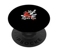 L'amore vive su Cardinal Bird Entusiast PopSockets PopGrip Adesivo