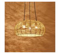Lamp Holders Pendant Lights Island Rattan Woven Light Shade Retro Interior Flush Mount Chandelier for Dining Living Bedroom Kitchen Restaurant-Dark Brown(Beige,45 * 20cm)