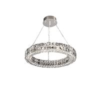 Lamp Round Stainless Steel Crystal Chandelier, Crystal Lighting LED Adjustable Ceiling Lights for Living Room Dining Room Bedroom,Chrome-60 * 6Cm Lamp/Chrome/60 * 6Cm