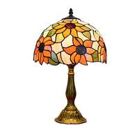 Lamp,Stained Glass Lamp,Sunflower Yellow Bedroom Table Lamp, Reading Desk Light for Bedside Living Room Dresser Home Office Dormitory Dining Room Decorate Gift 12X12x18
