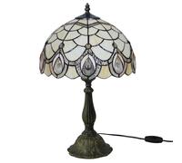 Lamp, Stained Glass Lampshades with Alloy Base Table Lamp, Bedroom Bedside Lamp, Handmade Cream Home Office Desk Lamp, Living Room Table Light, Height 19" Width 12",Phoenix Tail