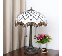 Lamp Stained Glass Table Lamp 16x16x23 Inches 2-Light Rose Dragonfly Tulip Cherry Blossom Sunflower Grape Mediterranean Desk Reading Light Decor,Amber Bead