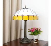 Lamp Stained Glass Table Lamp 16x16x23 Inches 2-Light Rose Dragonfly Tulip Cherry Blossom Sunflower Grape Mediterranean Desk Reading Light Decor,Yellow