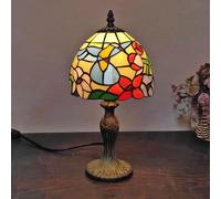 Lamp Stained Glass Table Lamp, Antique Bedside Accent Lamp, 8X8X15 inch Desk Reading Light Decor Beside Bedroom Living Room Home Study Office Housewarming Gift,Bird