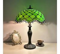 Lamp Stained Glass Table Lamp Bed Room Bedside Reading Desk Light for Living Office Dormitory Retro Accent Decor 12 inch Nightstand Lamps,Starry