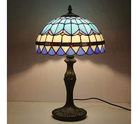 Lamp Table Light 12" Stained Glass Lamp Shade Purple Blue Tulip Dragonfly Wisteria Violet Baroque Flower Reading Desk Light for Lover Girl Bedroom Bedside Study Living Room Office,F