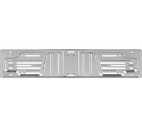 PORTATARGA ANTERIORE IN ALLUMINIO PER AUTO FLESSIBILE UNIVERSALE VITI 375x125 mm