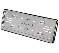 Porta targa Portatarga Anteriore auto in abs cromato grigio lucido 375×145 mm