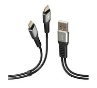 Cavo con doppio connettore, Usb > Apple 8 Pin - 100 cm - Nero