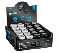 Lampa Caricabatterie da auto 38952 2 porte USB 2400 mA 12/24V – Display 20 pz