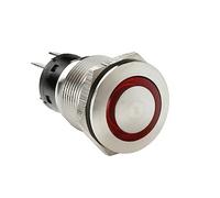 Lampa 45574 Interruttore a Pulsante con Spia a LED, 12/24V - Rosso