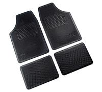 Set 4 pezzi tappetini tappeti universali ecologici auto in gomma nera 72x46