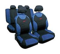 Kit completo coprisedili fodere auto universali cotone Drive Jeans. Blu