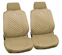 COPPIA COPRISEDILI ANTERIORI IMBOTTITI IN COTONE UNIVERSALE PER AUTO BEIGE ZIGA