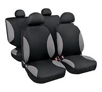 Lampa Coprisedili auto Palinuro Set completo 2 anteriori 2 posteriori 4 copripoggiatesta Nero/Grigio