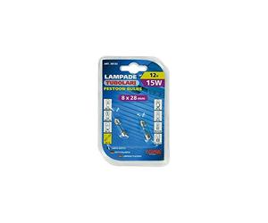Lampa 58132 SV7-8 Lampada Siluro, 12V, 15W, 8mm x 28mm, Confezioni da 2