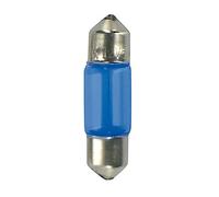 12V Lampada siluro Blu-Xe 8x28 mm 10W SV7-8 2 pz D/Blister Vetro colorato blu