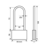 Lampa 65428 Basic Lucchetto in Ottone, 50 mm XL