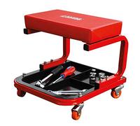 Sgabello da officina rettangolare con vassoio portautensili