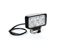 Faro ausiliario 6 LED 10/30V 6000K impermeabile IP67 rettangolare 111x95x56mm
