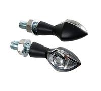 Frecce a Led per Moto Motore Nero Omologate Lente Bianca Luce Arancione 12v 2pz