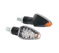 COPPIA INDICATORI DI DIREZIONE FRECCE A LED CARBON PER MOTO MOTORI LENTE BIANCA