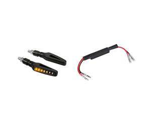 Lampa 90474 Indicatori di Direzione a Led Sequenziale Glory SQ, 12V LED & 91615 Resistenze Pre-cablate con connettori rapidi, 2 pz - 12V - 10 Ohm - 10 W, nero