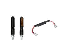 Lampa 90479 Piercer SQ, frecce Moto LED omologate, indicatori di direzione a LED sequenziale, 12V & 91615 Resistenze Pre-cablate con connettori rapidi, 2 pz - 12V - 10 Ohm - 10 W