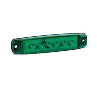 Luce ingombro a 6 Led, montaggio in superficie, 12/24V Verde Sottile, solo 9 mm