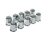 SET DIECI COPRIBULLONI DADI PERNI PER CAMION RUOTE ESTETICA IN ABS CROMO 32MM