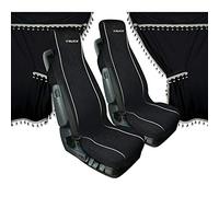 Melissa, set tende e coprisedili in microfibra per camion - Nero