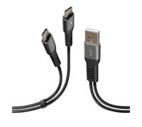 Lampa Cavo con doppio connettore, Usb > Type-C - 100 cm - Nero