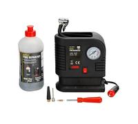 KIT GONFIA E RIPARA FORATURE PNEUMATICI GOMME AUTO MOTO CON COMPRESSORE