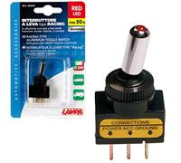 Lampa Interruttore A Leva 12/24V 20A Max con LED Rosso