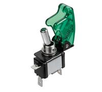 Lampa Interruttore a leva con sicura, in alluminio con spia a Led - 12/24V - Ver