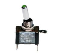 Lampa Interruttore a leva in alluminio con spia LED 12/24V Verde 20A max. Camion