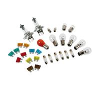 KIT LAMPADINE ALOGENE H4 DI RICAMBIO PER CAMION 18 LAMPADE + 12 FUSIBILI 24V 75W