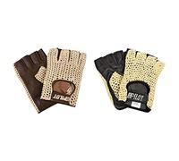 Lampa Pilot-1, guanti guida mezze dita L Marrone & guanti guida mezze dita L Nero