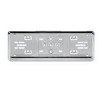 Porta targa Portatarga Anteriore auto in abs cromato grigio lucido 375×145 mm