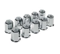 SET DIECI COPRIBULLONI DADI PERNI PER CAMION RUOTE ESTETICA IN ABS CROMO 32MM