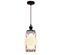 Lampaa Sospensicon Vaso in Ceramica Traforato, Blu e Bianco, Stile Classico Cinese, Luce Bianca Antica, Illuminazia Sospensiin Stile Rustico per Cucina, Sala da Pranzo e Camera da Letto./Blu