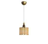 Lampaa Sospensilargo 7,9" in Tessuto, Regolabile, Lunghezza 70,9", Attacco E27,Da da Soffitto a Luce Singola con Struttura in Mete Paralume Intrecciato per Sala da Pranzo, Cucina, Camera da Letto, Cor