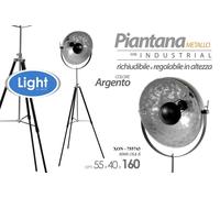 LAMPADA 160cm PIANTANA Treppiede a Pavimento TERRA FARO ARGENTO CLASSICO MODERNA