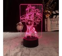Lampada 3D Illusion Anime Figure Luce notturna per bambini 7 colori che cambiano telecomando (colore