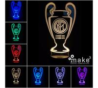Lampada 3D Led Inter (Calcio Champions League UEFA triplete coppa campioni)